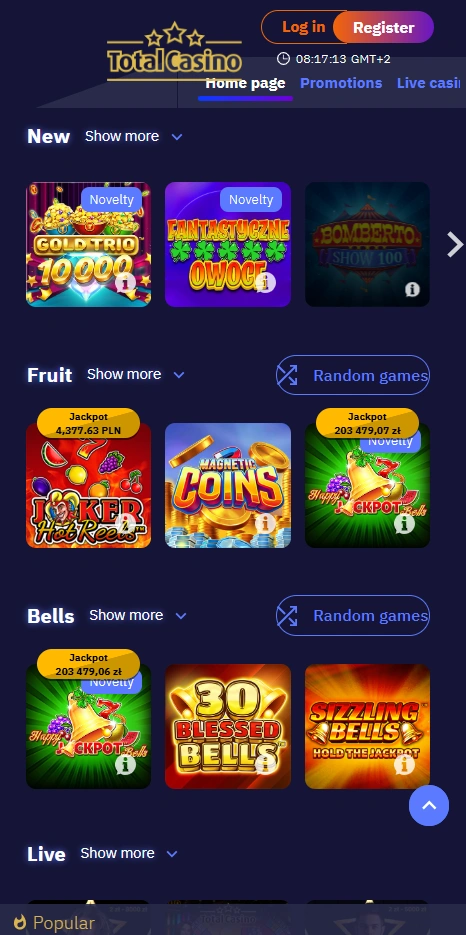 total mobile games page